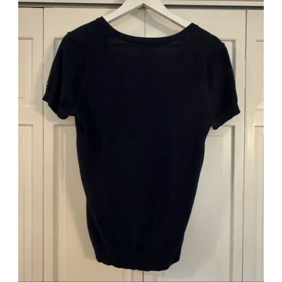 Tommy navy argyle knit scoop neck short sleeve sweater m - Picture 8 of 8